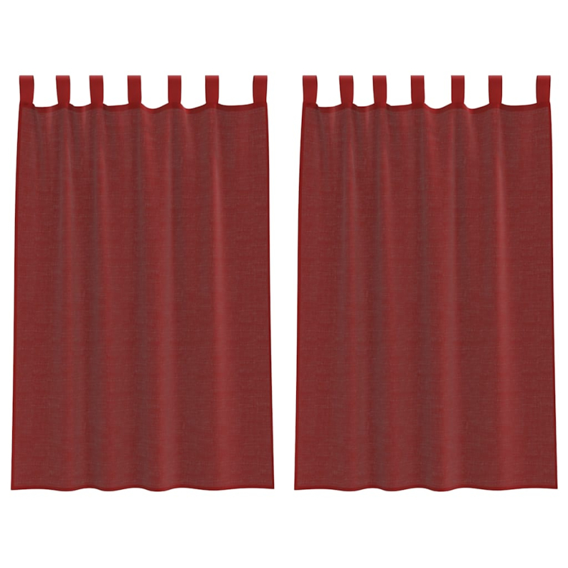 Voile Vorhänge mit Stangentaschen 2 Stk. Weinrot