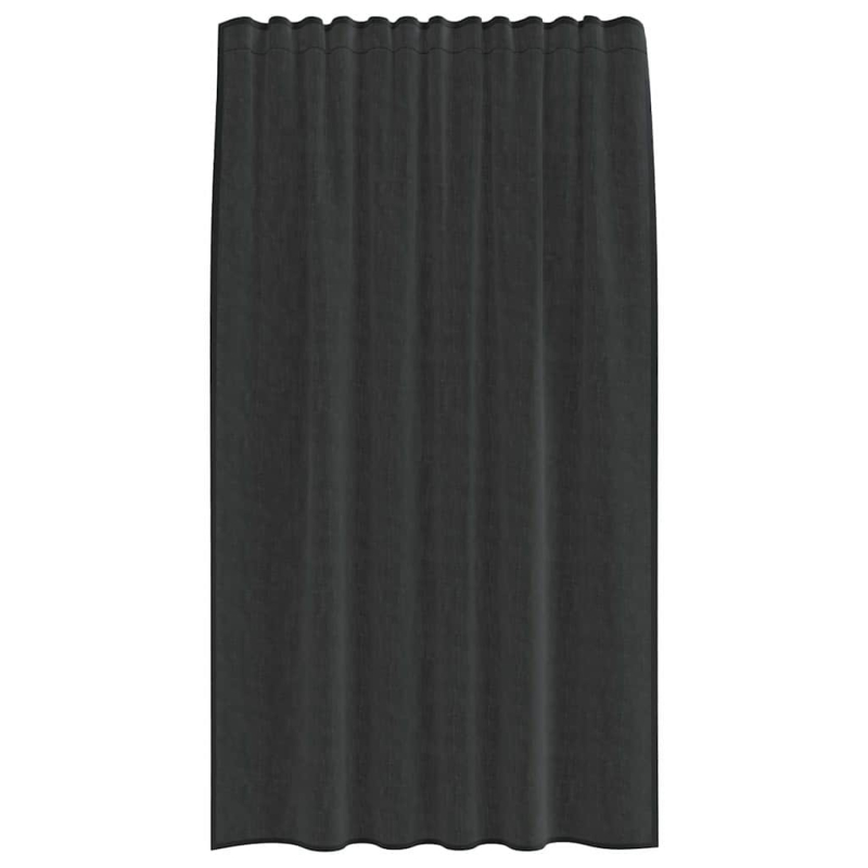Voile Vorhänge mit Lasche 2 Stk. Schwarz
