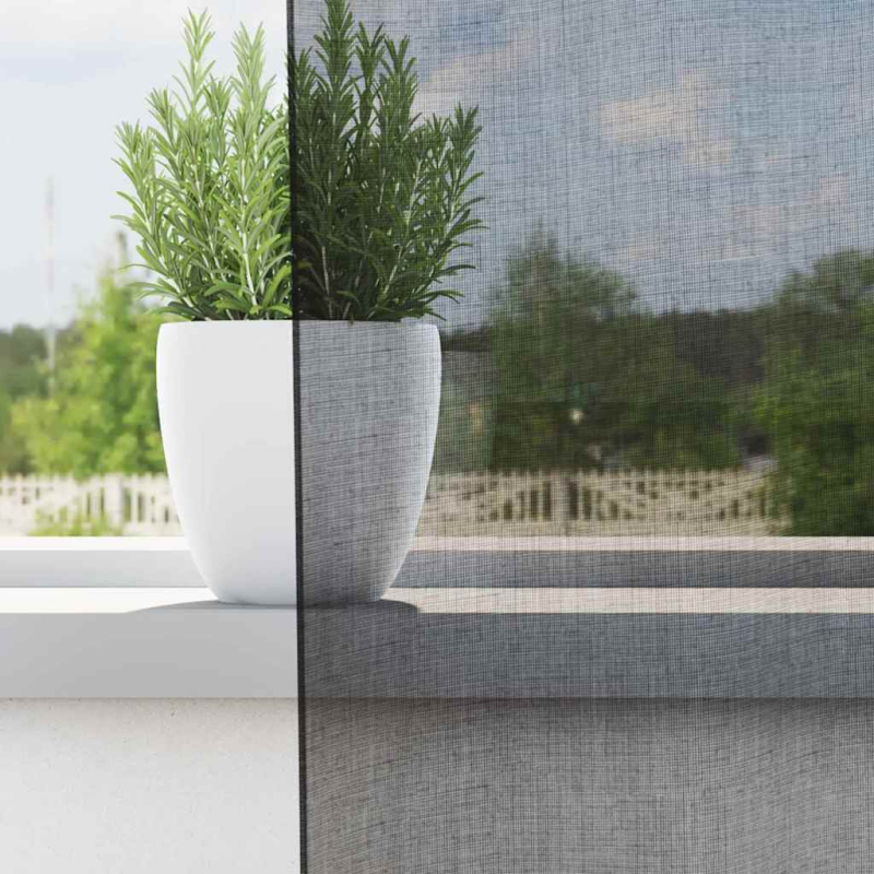 Voile Vorhänge mit Lasche 2 Stk. Schwarz