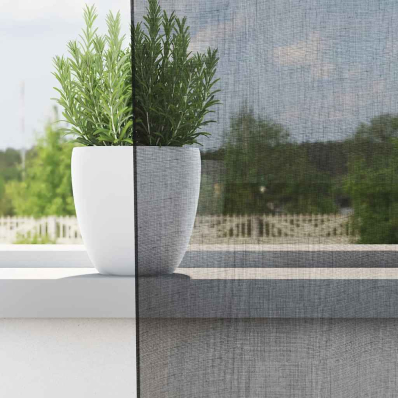 Voile Vorhänge mit Lasche 2 Stk. Schwarz