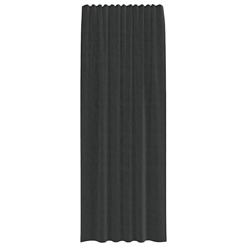 Voile Vorhänge mit Lasche 2 Stk. Schwarz