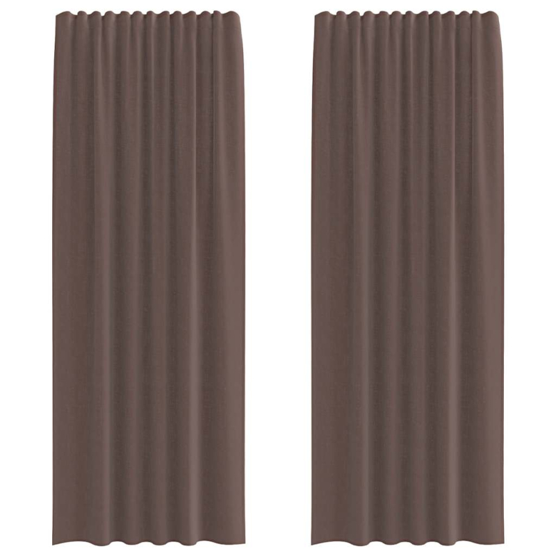 Voile Vorhänge mit Lasche 2 Stk. Braun
