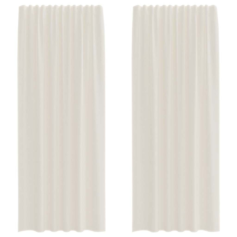 Voile Vorhänge mit Lasche 2 Stk. Creme
