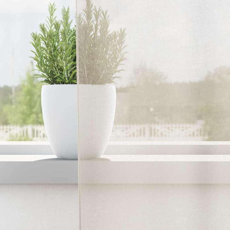 Voile Vorhänge mit Lasche 2 Stk. Creme