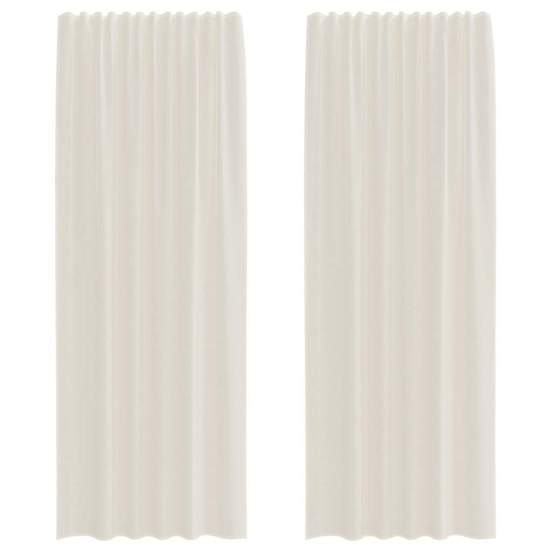 Voile Vorhänge mit Lasche 2 Stk. Creme