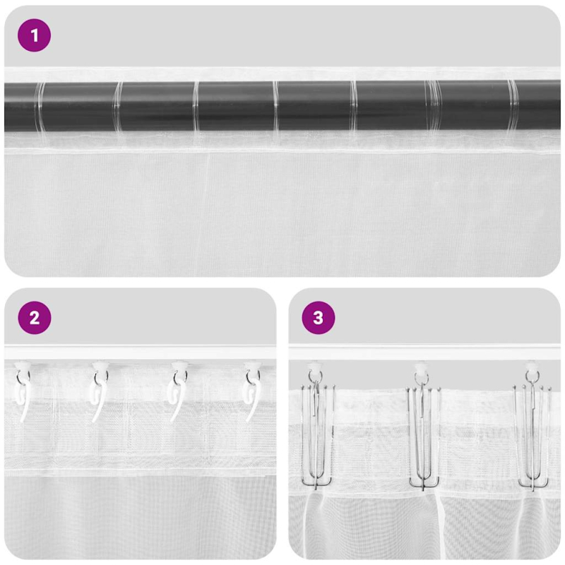 Voile Vorhänge mit Lasche 2 Stk. Creme