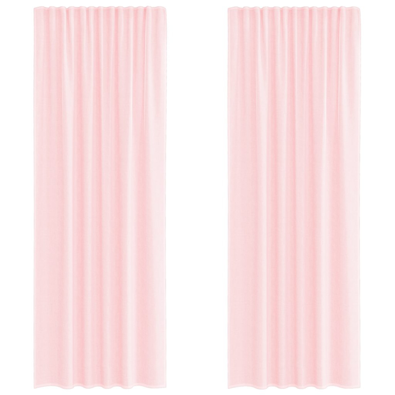 Voile Vorhänge mit Schlaufen 2 Stk. Hellrosa 140x260 cm