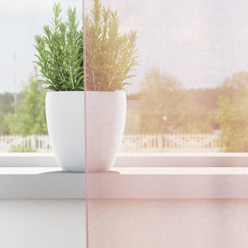 Voile Vorhänge mit Schlaufen 2 Stk. Hellrosa 140x260 cm