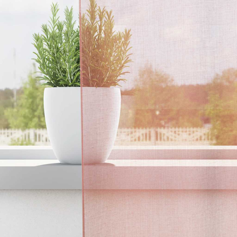 Voile Vorhänge mit Schlaufen 2 Stk. Rosa 140x245 cm