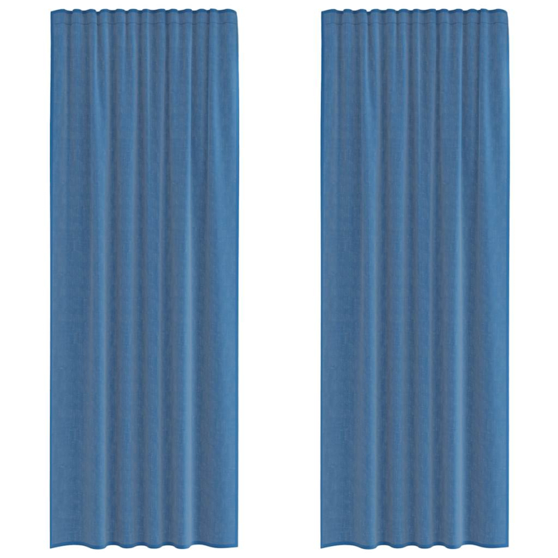 Voile Vorhänge mit Schlaufen 2 Stk. Königsblau 140x260 cm