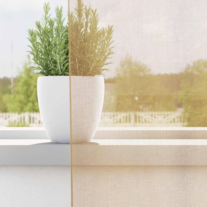 Voile Vorhänge mit Schlaufen 2 Stk. Sandfarbe 140x225 cm