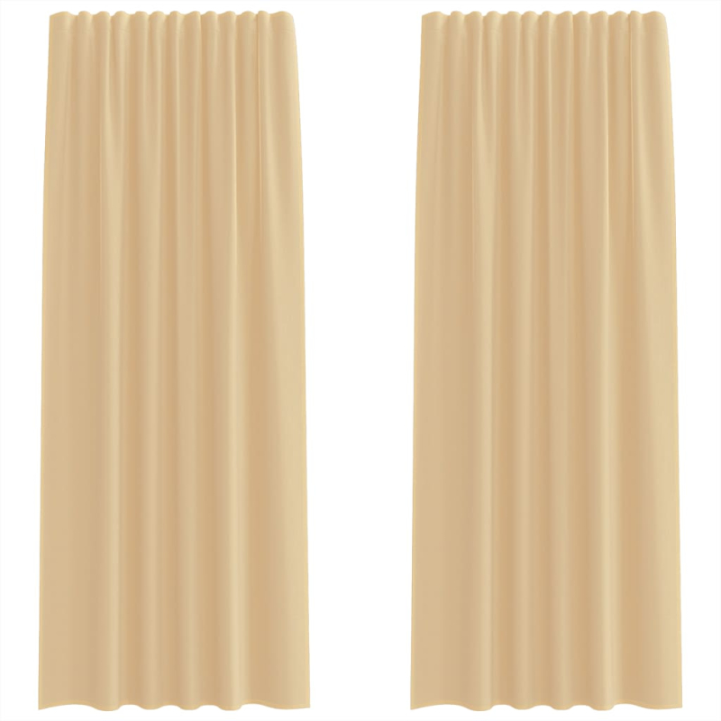 Voile Vorhänge mit Schlaufen 2 Stk. Sandfarbe 140x245 cm