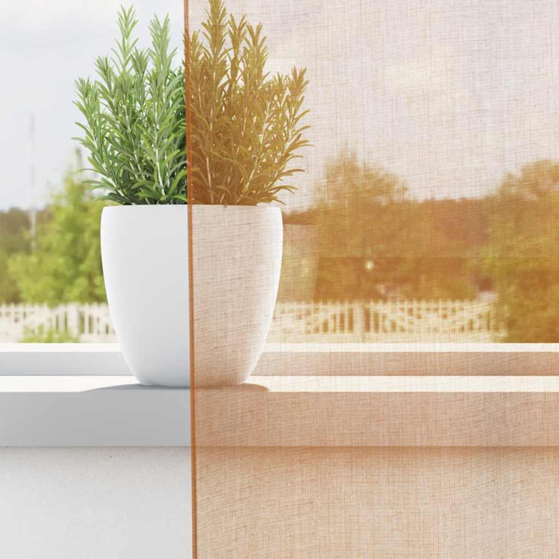 Voile Vorhänge mit Schlaufen 2 Stk. Terrakottarot 140x225 cm