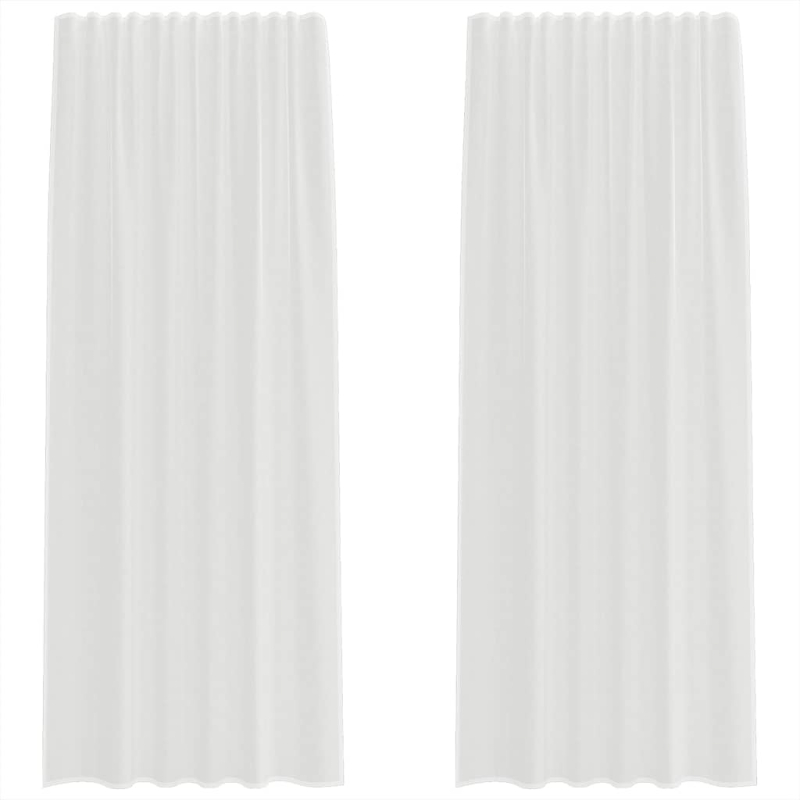 Voile Vorhänge mit Schlaufen 2 Stk. Weiß 140x245 cm