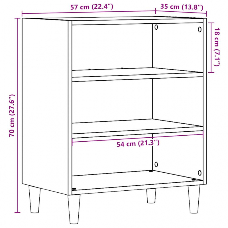 Sideboard Altholz-Optik 57x35x75 cm Holzwerkstoff