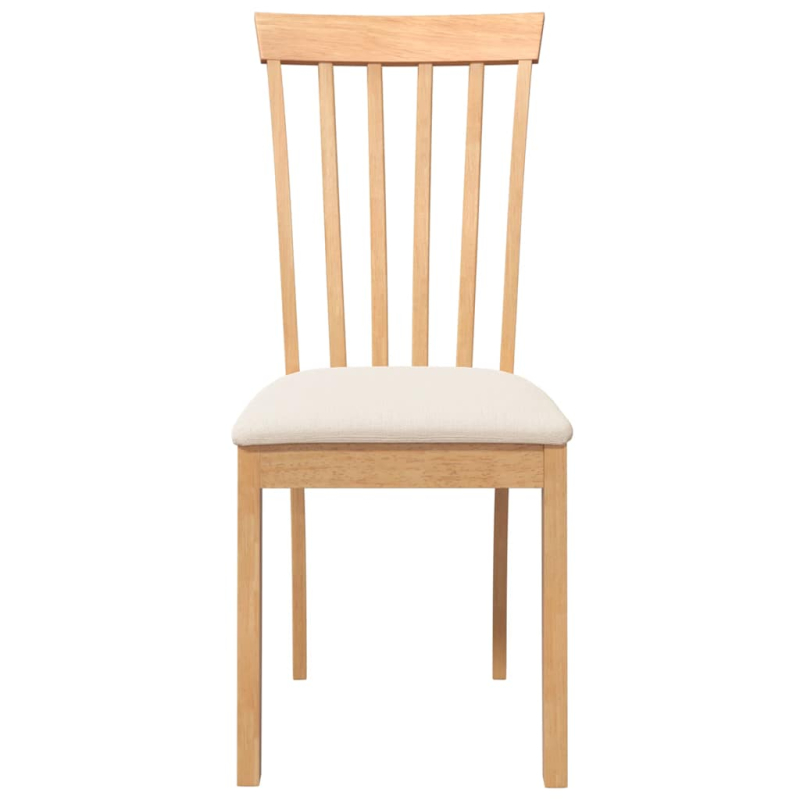 Esszimmerstühle mit Kissen 2 Stk. Natur Massivholz Gummibaum