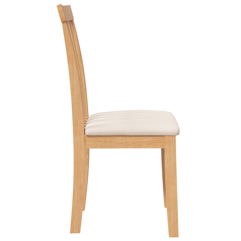 Esszimmerstühle mit Kissen 2 Stk. Natur Massivholz Gummibaum