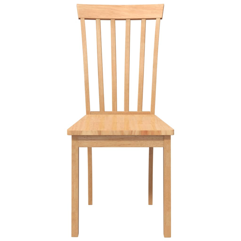 Esszimmerstühle 2 Stk. Natur Massivholz Gummibaum