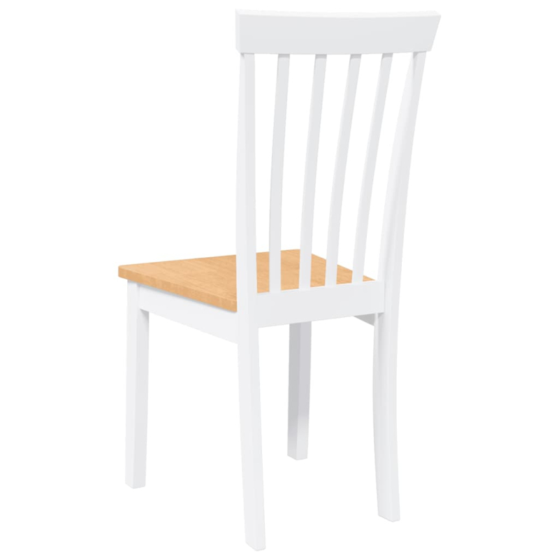 Esszimmerstühle 2 Stk. Weiß Massivholz Gummibaum