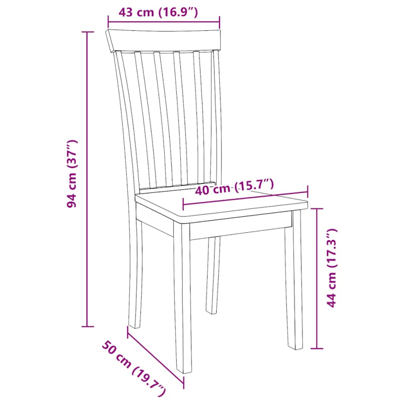 Esszimmerstühle 2 Stk. Weiß Massivholz Gummibaum