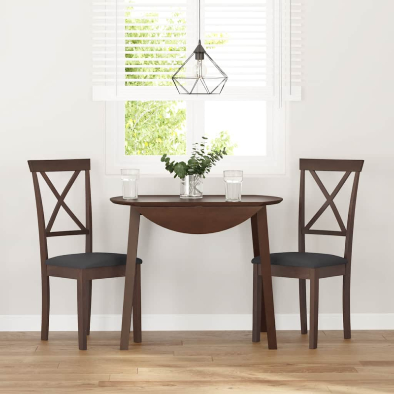 Esszimmerstühle mit Kissen 2 Stk. Braun Massivholz Gummibaum