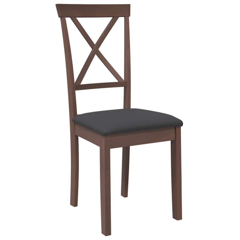 Esszimmerstühle mit Kissen 2 Stk. Braun Massivholz Gummibaum