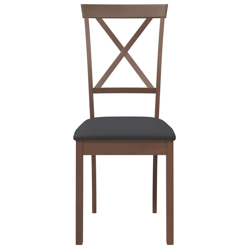 Esszimmerstühle mit Kissen 2 Stk. Braun Massivholz Gummibaum