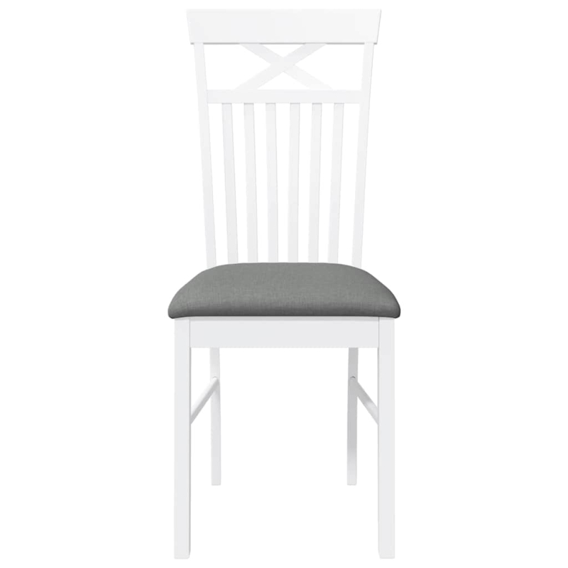 Esszimmerstühle mit Kissen 2 Stk. Weiß Massivholz Gummibaum