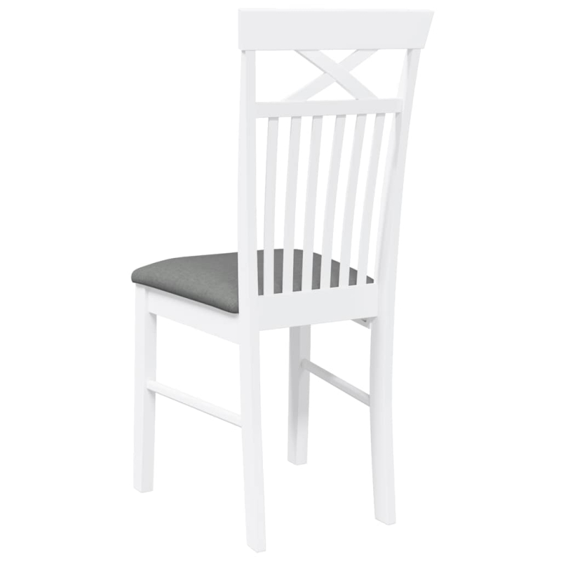 Esszimmerstühle mit Kissen 2 Stk. Weiß Massivholz Gummibaum