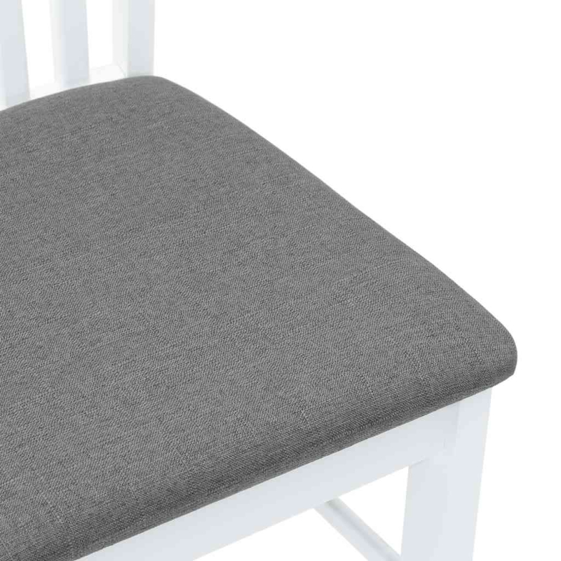 Esszimmerstühle mit Kissen 2 Stk. Weiß Massivholz Gummibaum