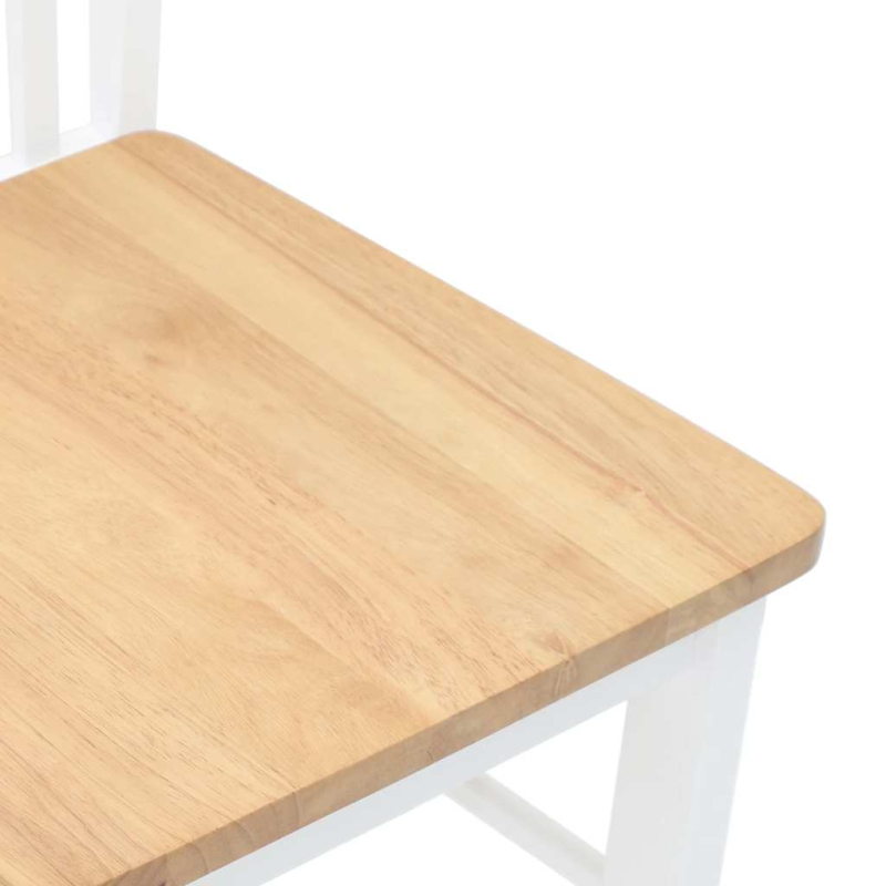 Esszimmerstühle 2 Stk. Weiß Massivholz Gummibaum