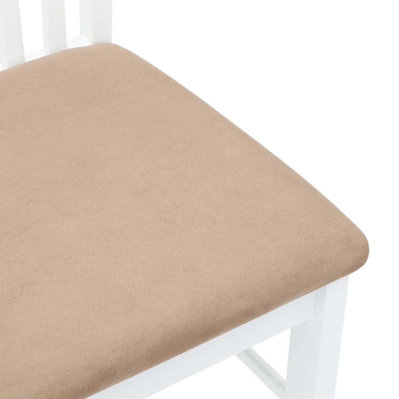 Esszimmerstühle mit Kissen 2 Stk. Weiß Massivholz Gummibaum