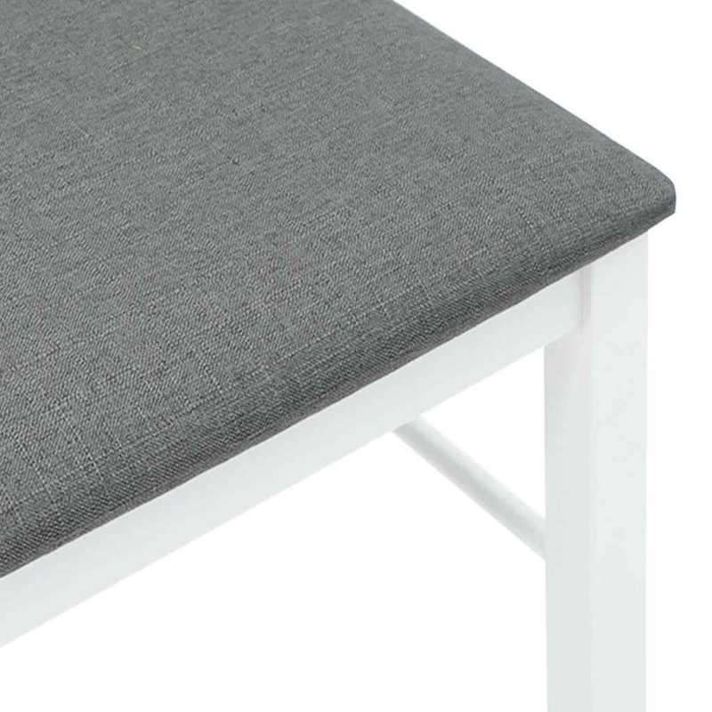 Esszimmerstühle mit Kissen 2 Stk. Weiß Massivholz Gummibaum