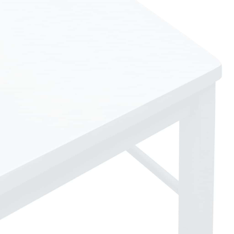 Esszimmerstühle 2 Stk. Weiß Massivholz Gummibaum