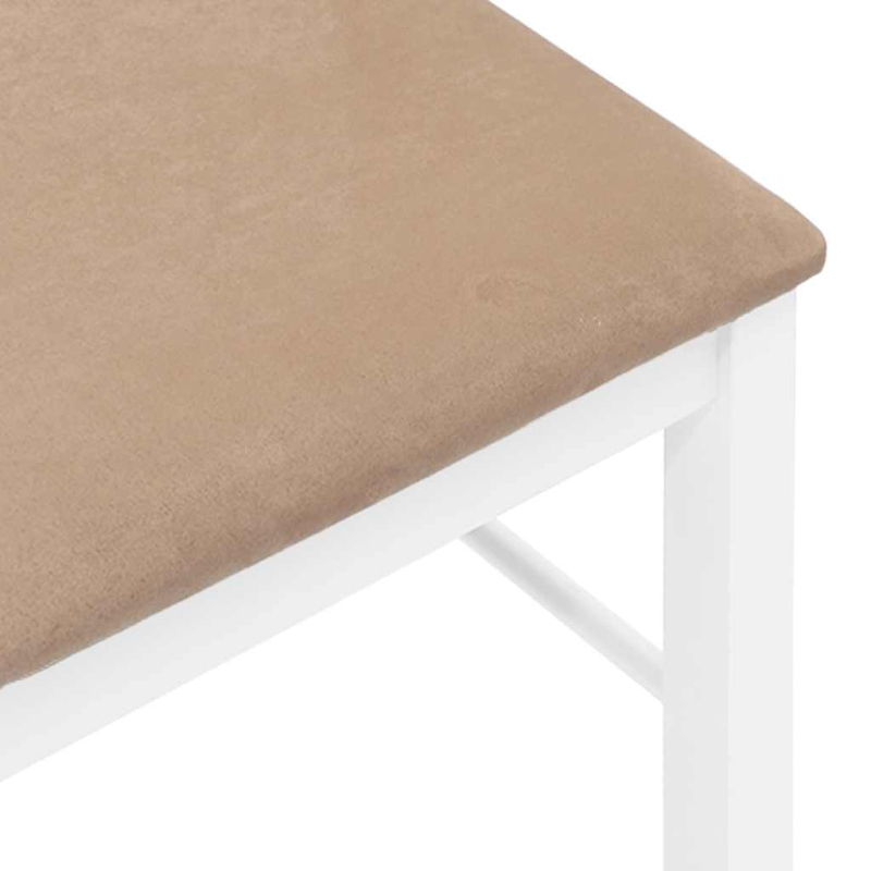 Esszimmerstühle mit Kissen 2 Stk. Weiß Massivholz Gummibaum