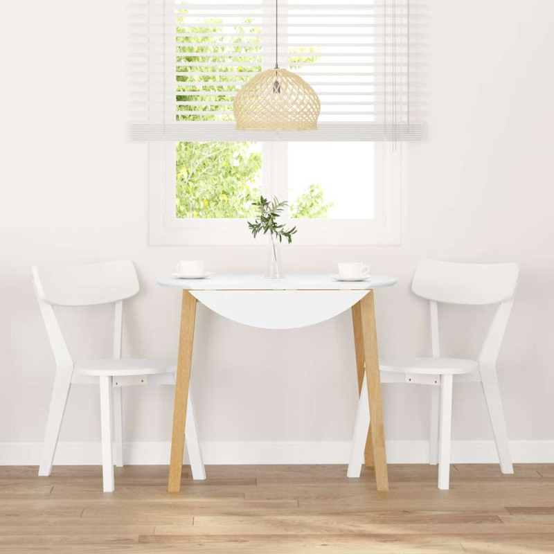 Esszimmerstühle 2 Stk. Weiß Massivholz Gummibaum