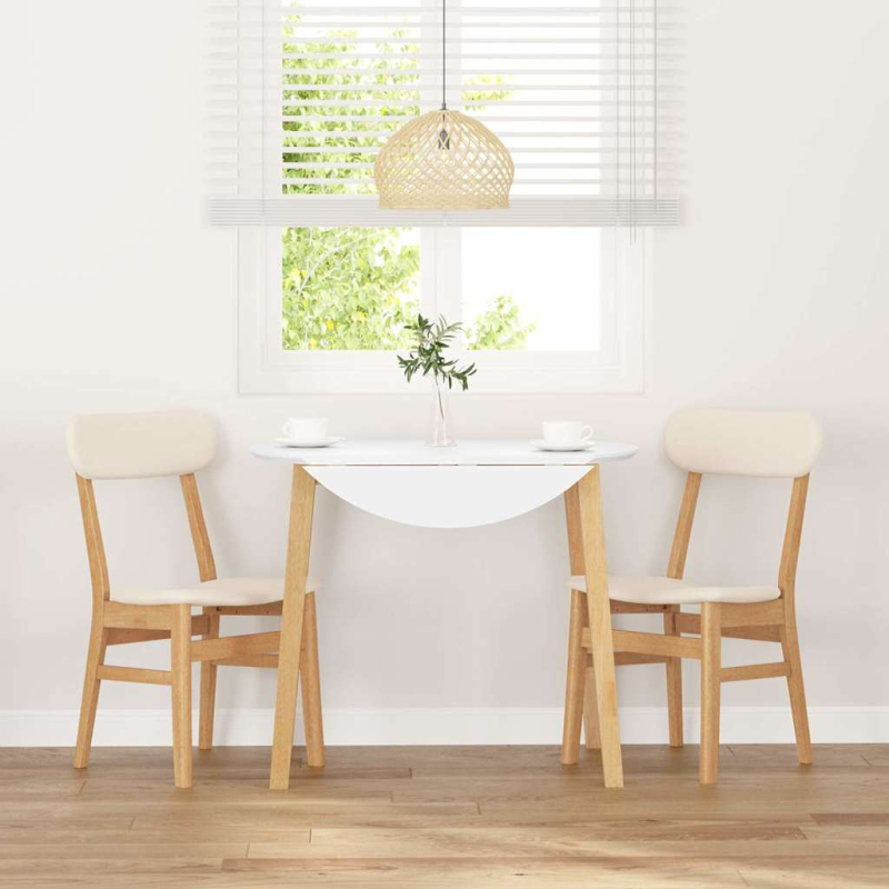 Esszimmerstühle mit Kissen 2 Stk. Massivholz Gummibaum