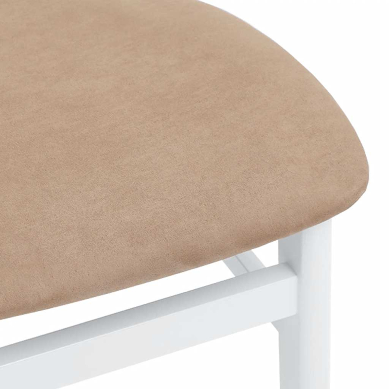 Esszimmerstühle mit Kissen 2 Stk. Weiß Massivholz Gummibaum