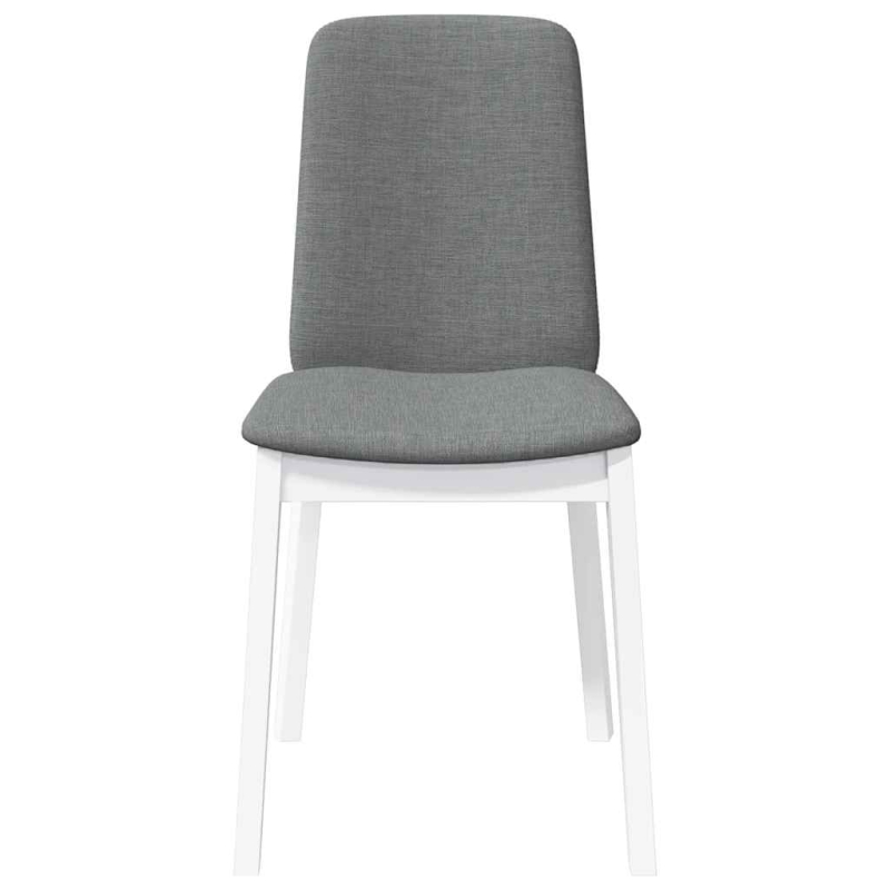 Esszimmerstühle mit Kissen 2 Stk. Weiß Massivholz Gummibaum