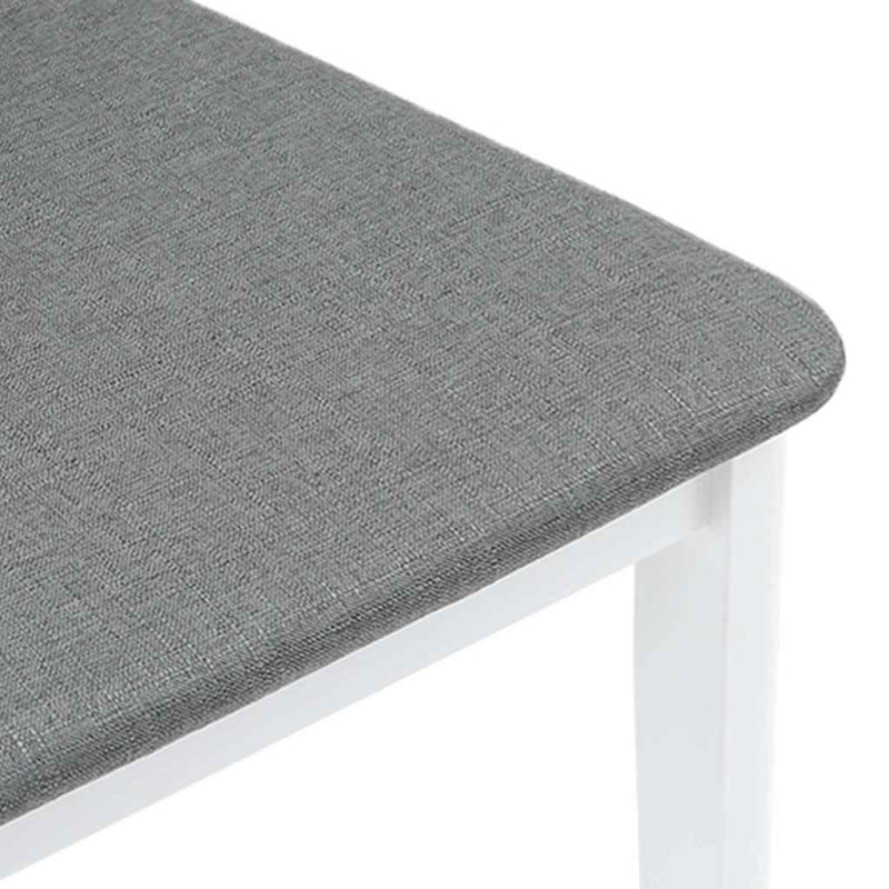 Esszimmerstühle mit Kissen 2 Stk. Weiß Massivholz Gummibaum