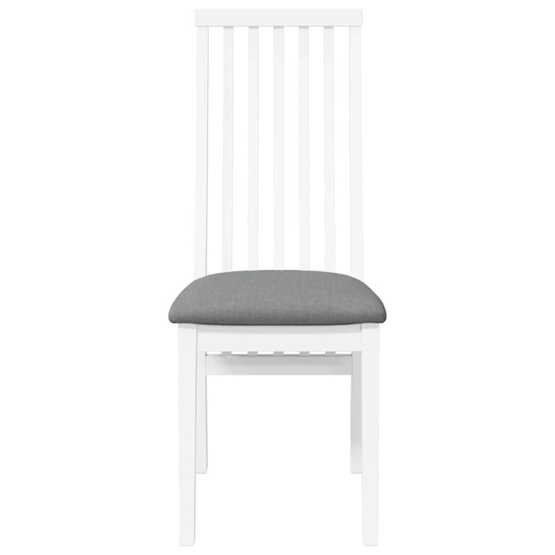 Esszimmerstühle mit Kissen 2 Stk. Weiß Massivholz Gummibaum