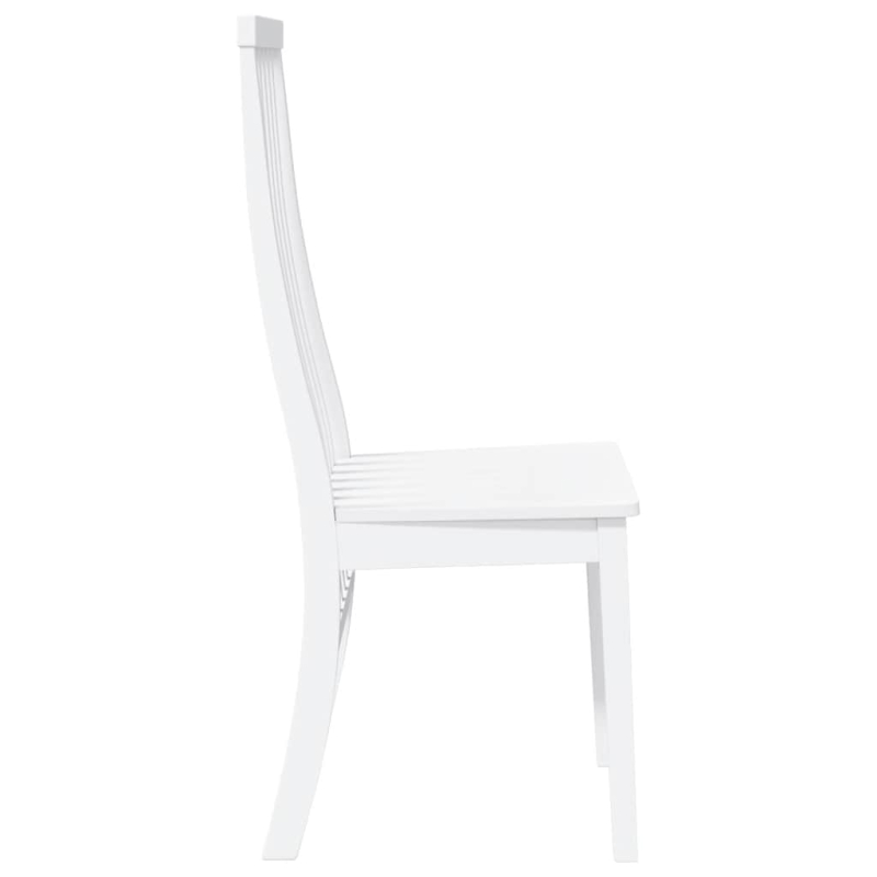 Esszimmerstühle 2 Stk. Weiß Massivholz Gummibaum