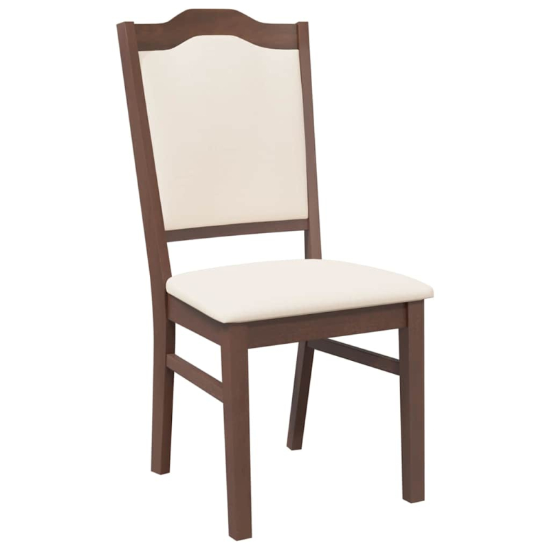 Esszimmerstühle mit Kissen 2 Stk. Braun Massivholz Gummibaum