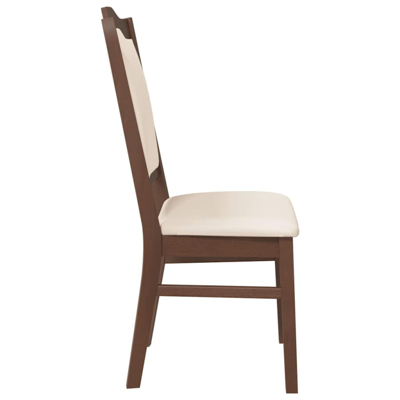 Esszimmerstühle mit Kissen 2 Stk. Braun Massivholz Gummibaum