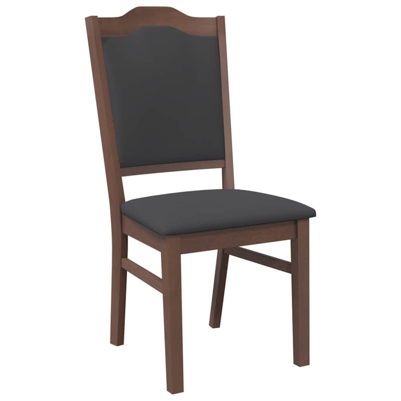 Esszimmerstühle mit Kissen 2 Stk. Braun Massivholz Gummibaum