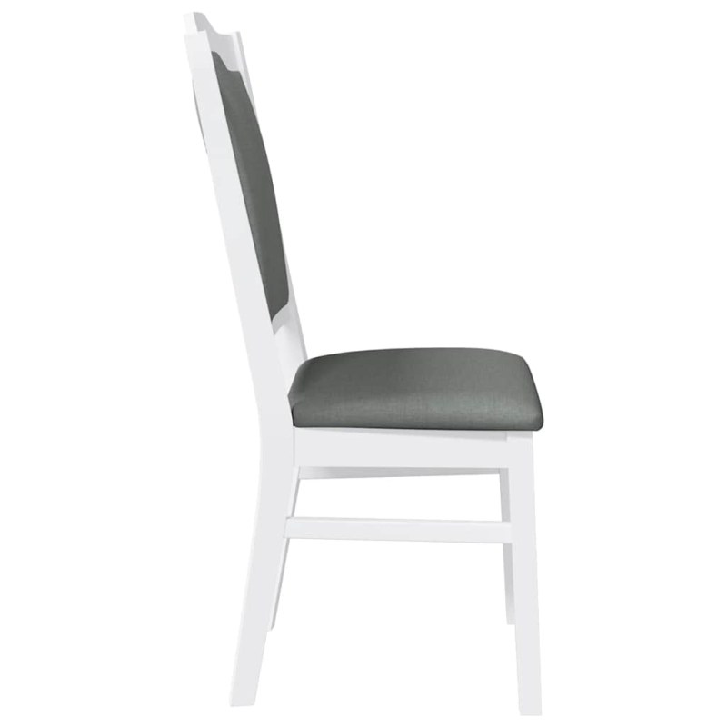 Esszimmerstühle mit Kissen 2 Stk. Weiß Massivholz Gummibaum