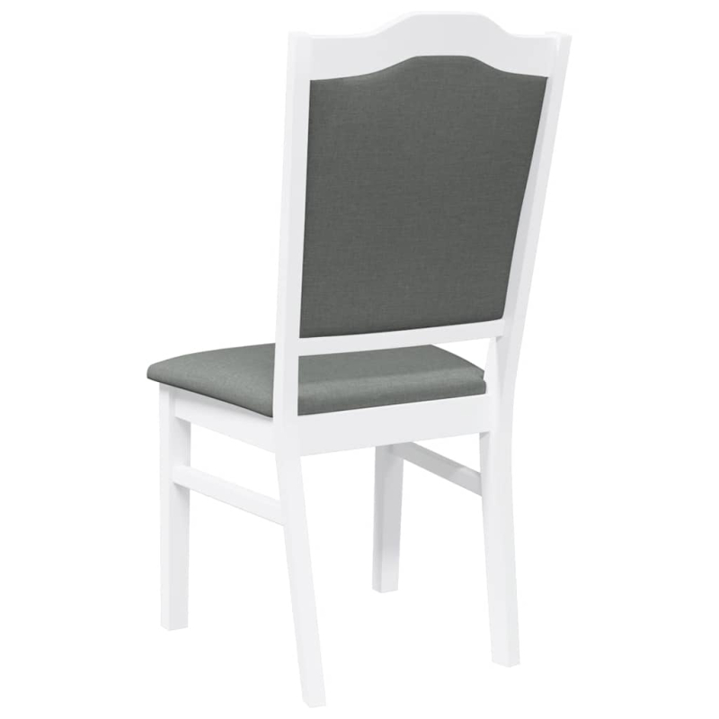 Esszimmerstühle mit Kissen 2 Stk. Weiß Massivholz Gummibaum