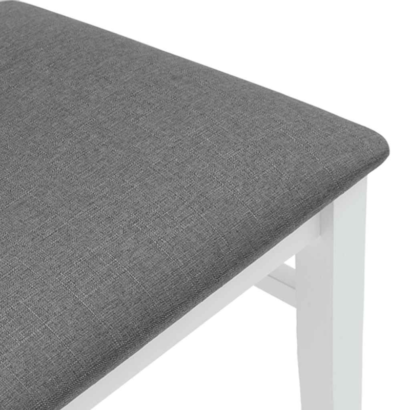 Esszimmerstühle mit Kissen 2 Stk. Weiß Massivholz Gummibaum