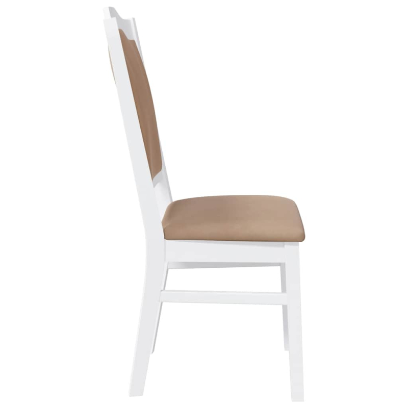 Esszimmerstühle mit Kissen 2 Stk. Weiß Massivholz Gummibaum