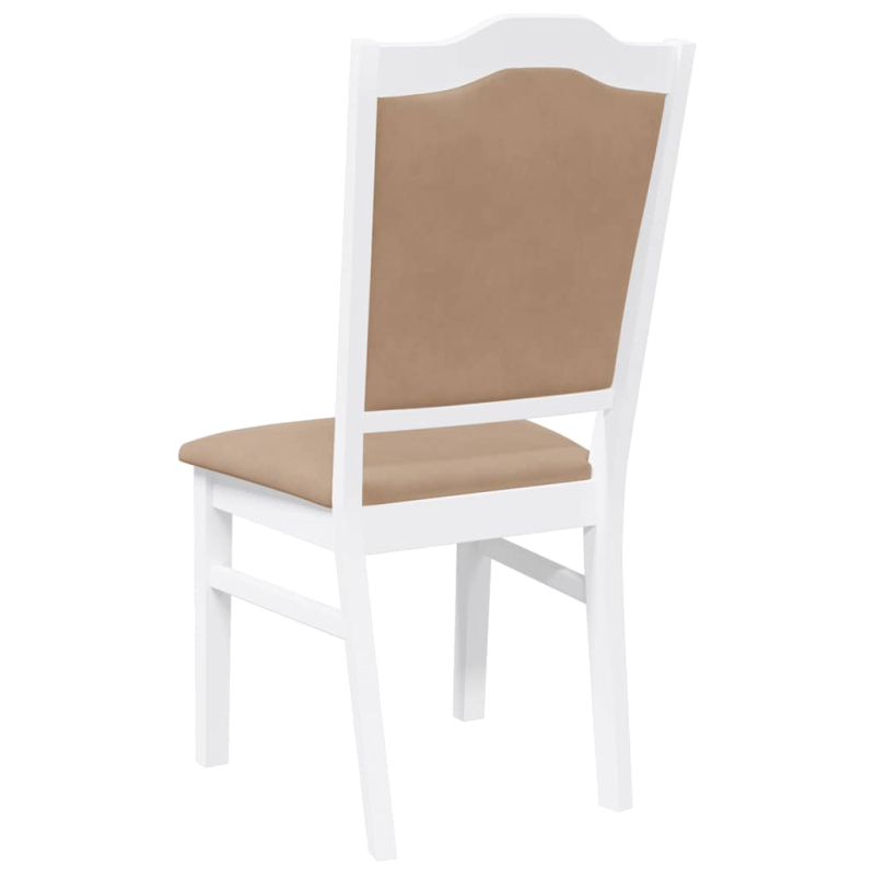 Esszimmerstühle mit Kissen 2 Stk. Weiß Massivholz Gummibaum